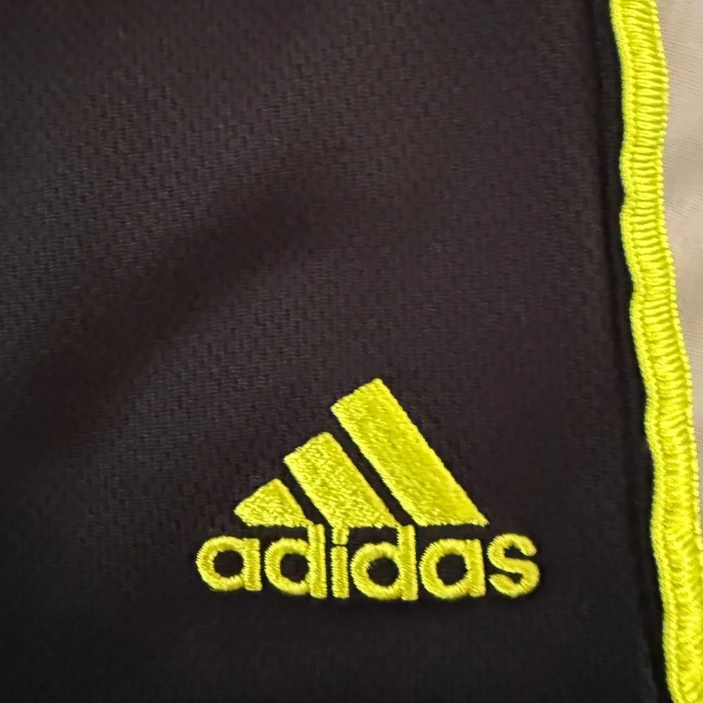 Adidas Black Shorts with Bright Yellow Accents